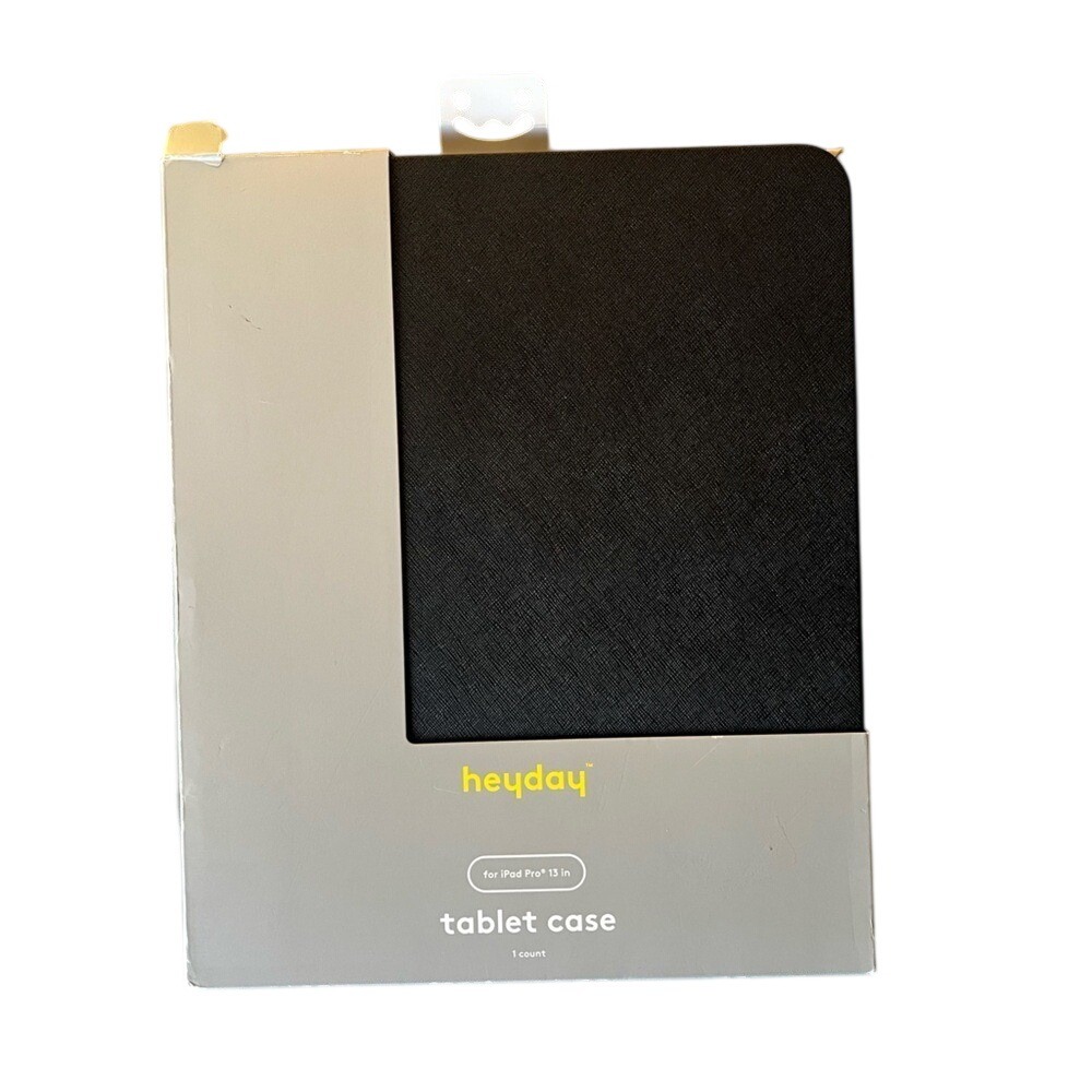 Heyday Tablet Case ipad Pro 13 Inch Black Tri Fold Stand Stylus Holder New